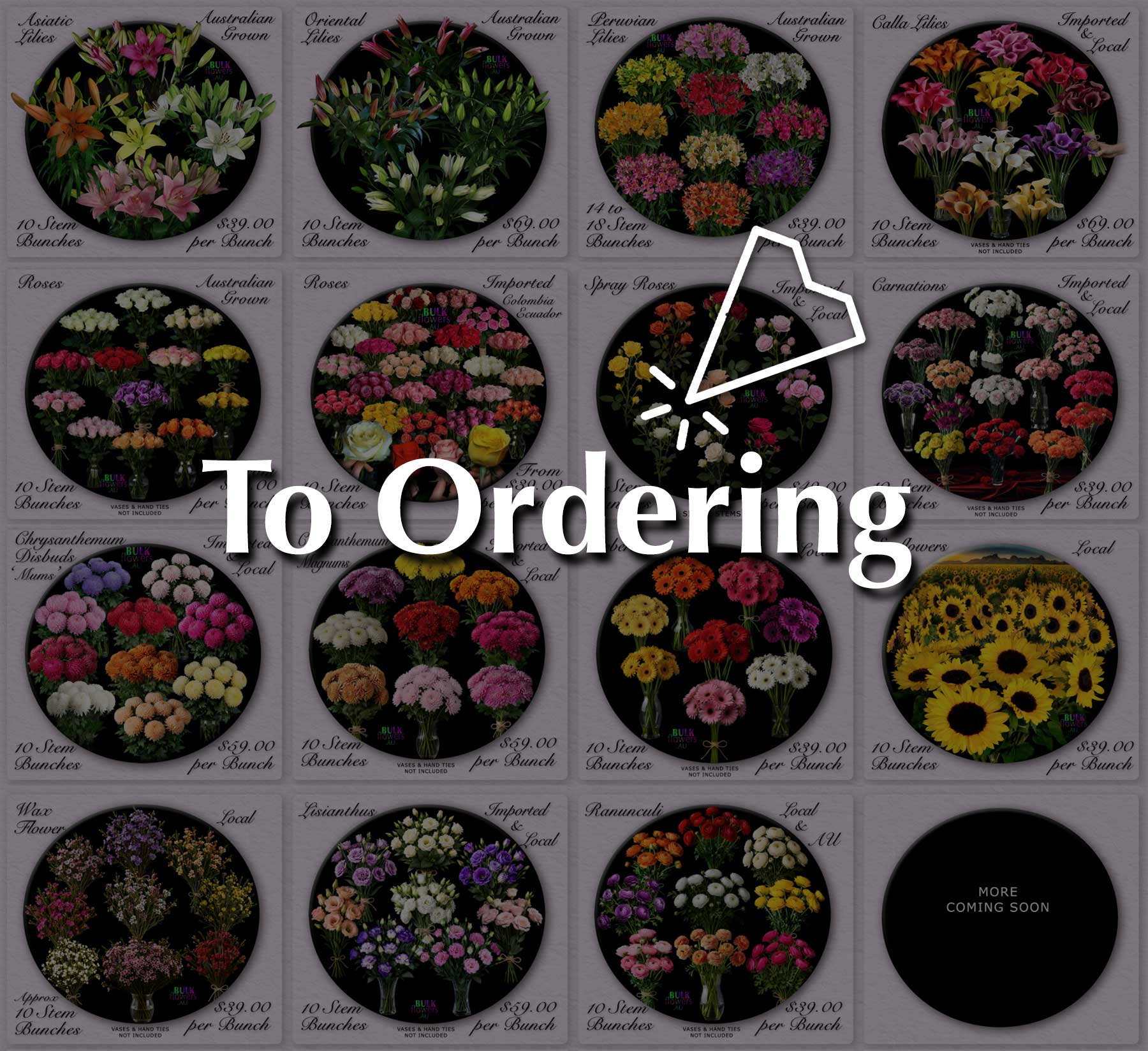 BULK FLOWERS SHOPPING CART